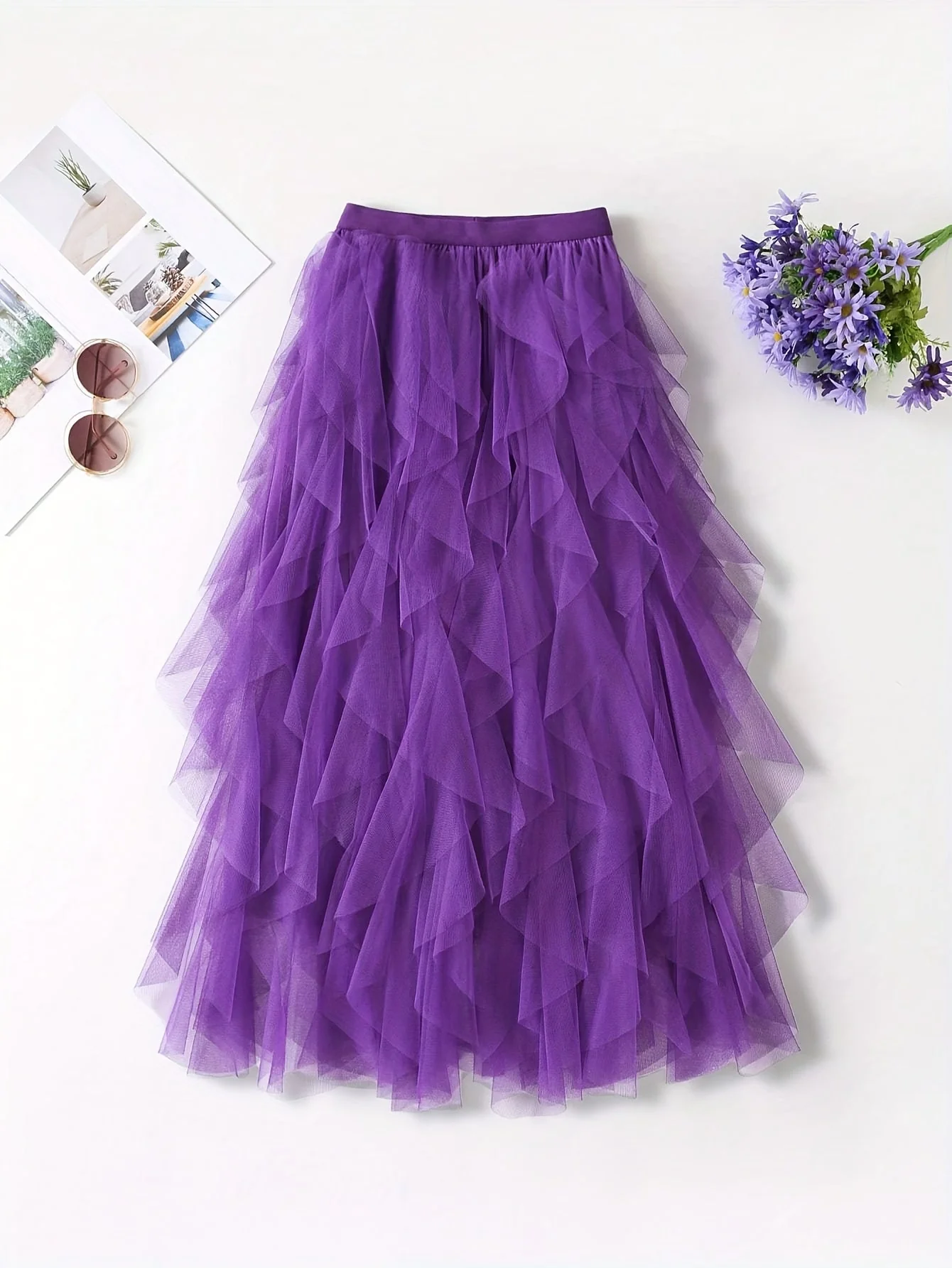 Jupe longue à volants style bohème pour femme, élégante et tendance, idéale pour occasions spéciales et looks romantiques - Image 10