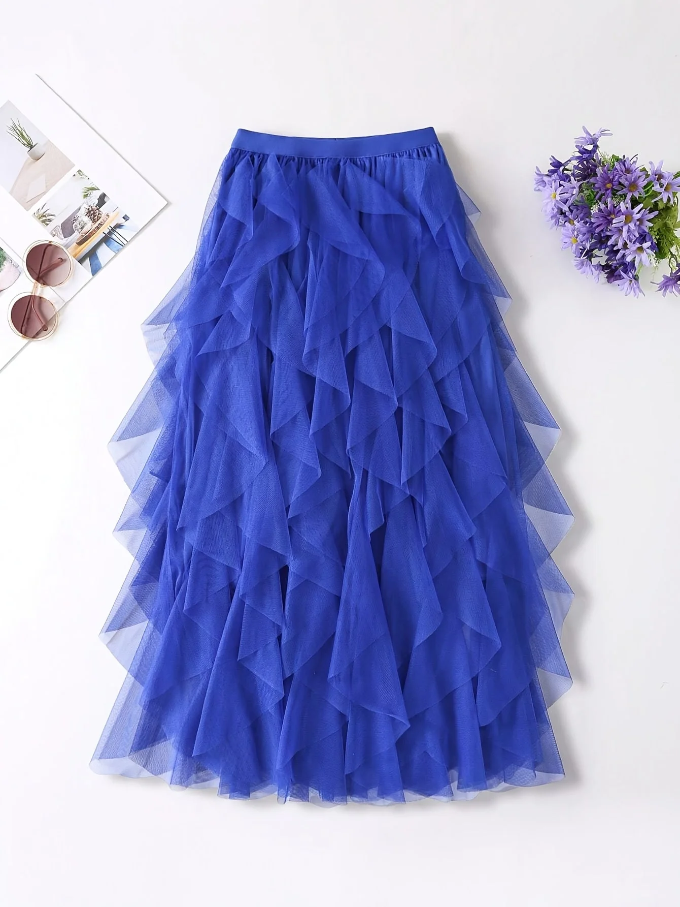 Jupe longue à volants style bohème pour femme, élégante et tendance, idéale pour occasions spéciales et looks romantiques - Image 5