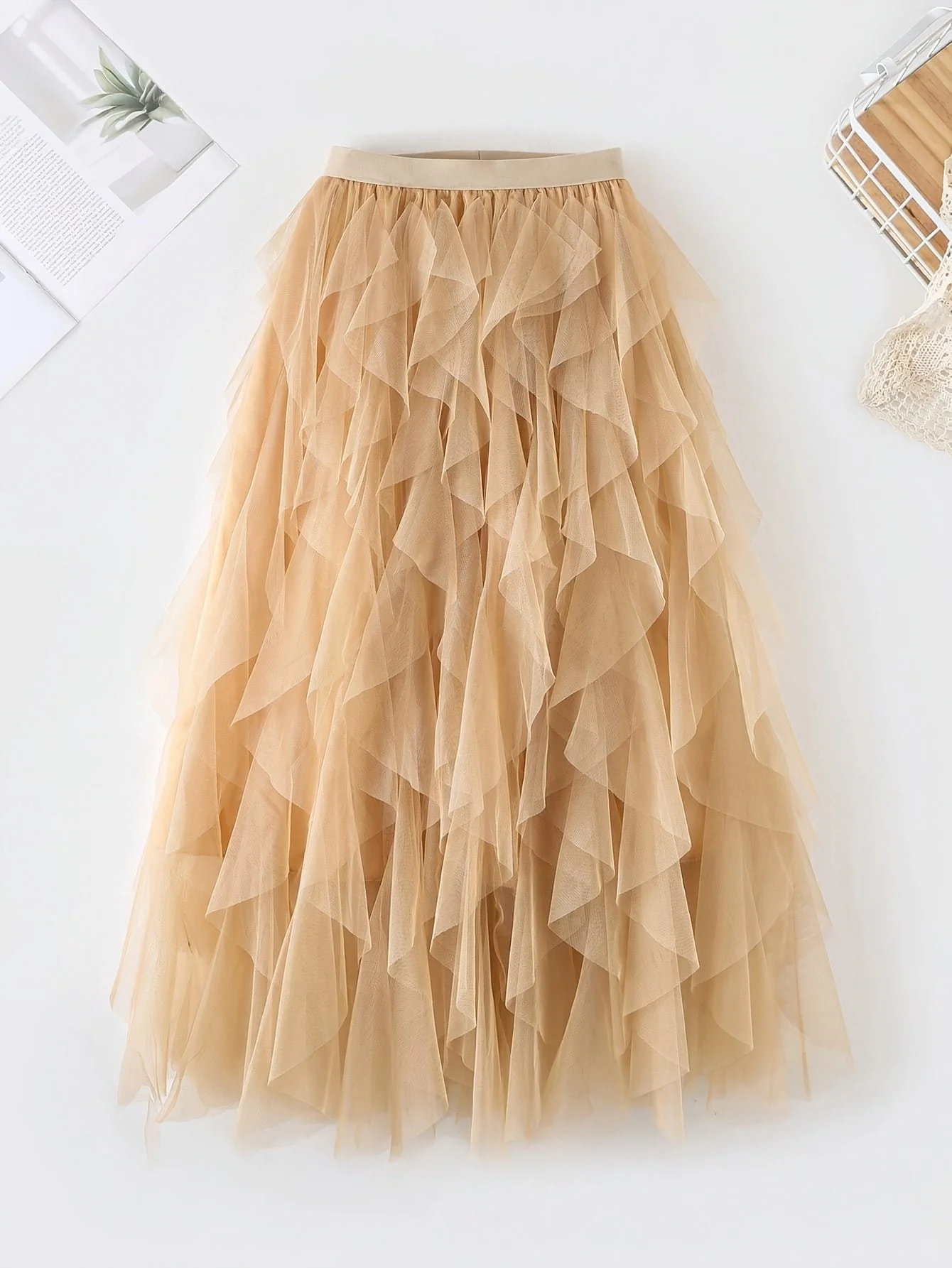 Jupe longue à volants style bohème pour femme, élégante et tendance, idéale pour occasions spéciales et looks romantiques - Image 9