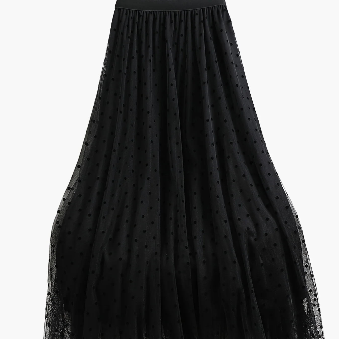 Jupe midi élégante à pois pour femme, style évasé chic, idéale pour le printemps et l'été - Image 10