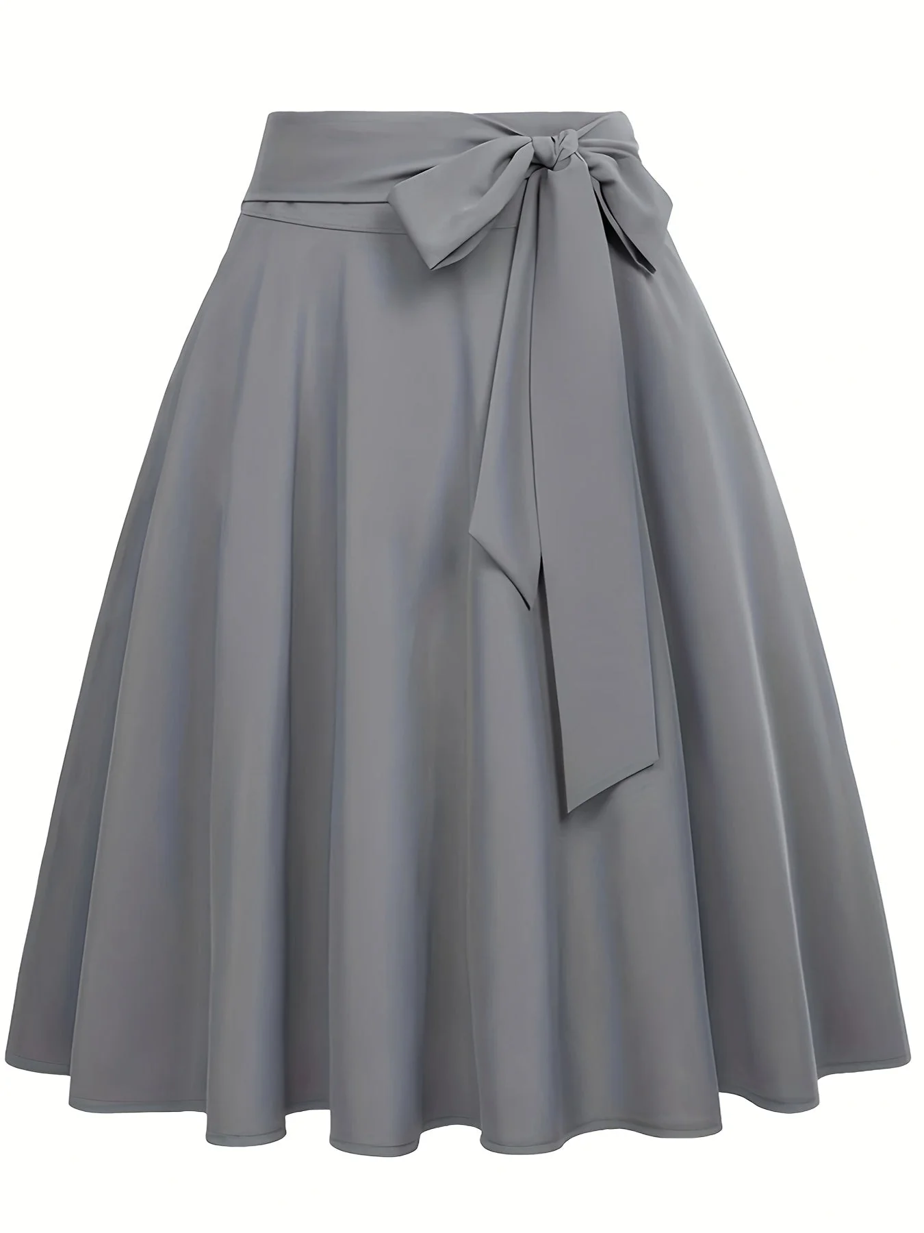 Jupe patineuse femme chic à taille haute avec ceinture nouée – Style élégant pour toutes occasions - Image 2