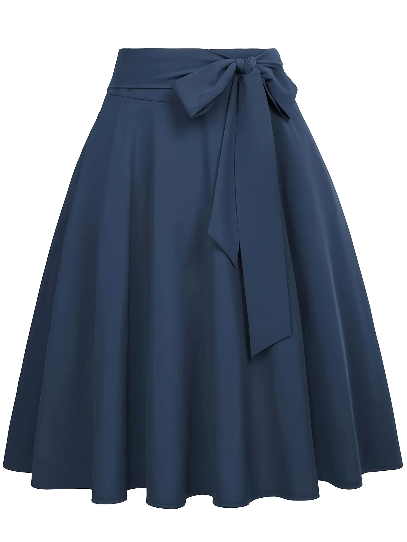 Jupe patineuse femme chic à taille haute avec ceinture nouée – Style élégant pour toutes occasions - Image 3