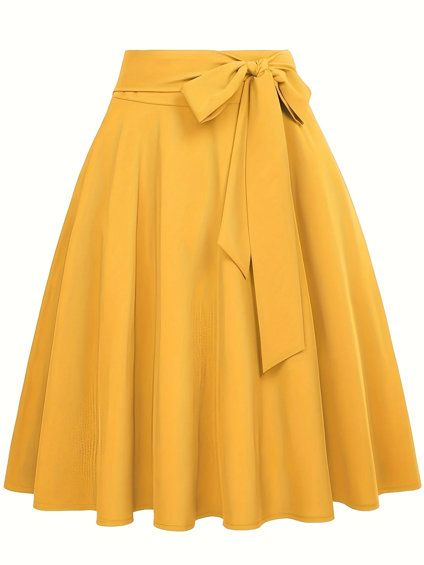 Jupe patineuse femme chic à taille haute avec ceinture nouée – Style élégant pour toutes occasions - Image 4