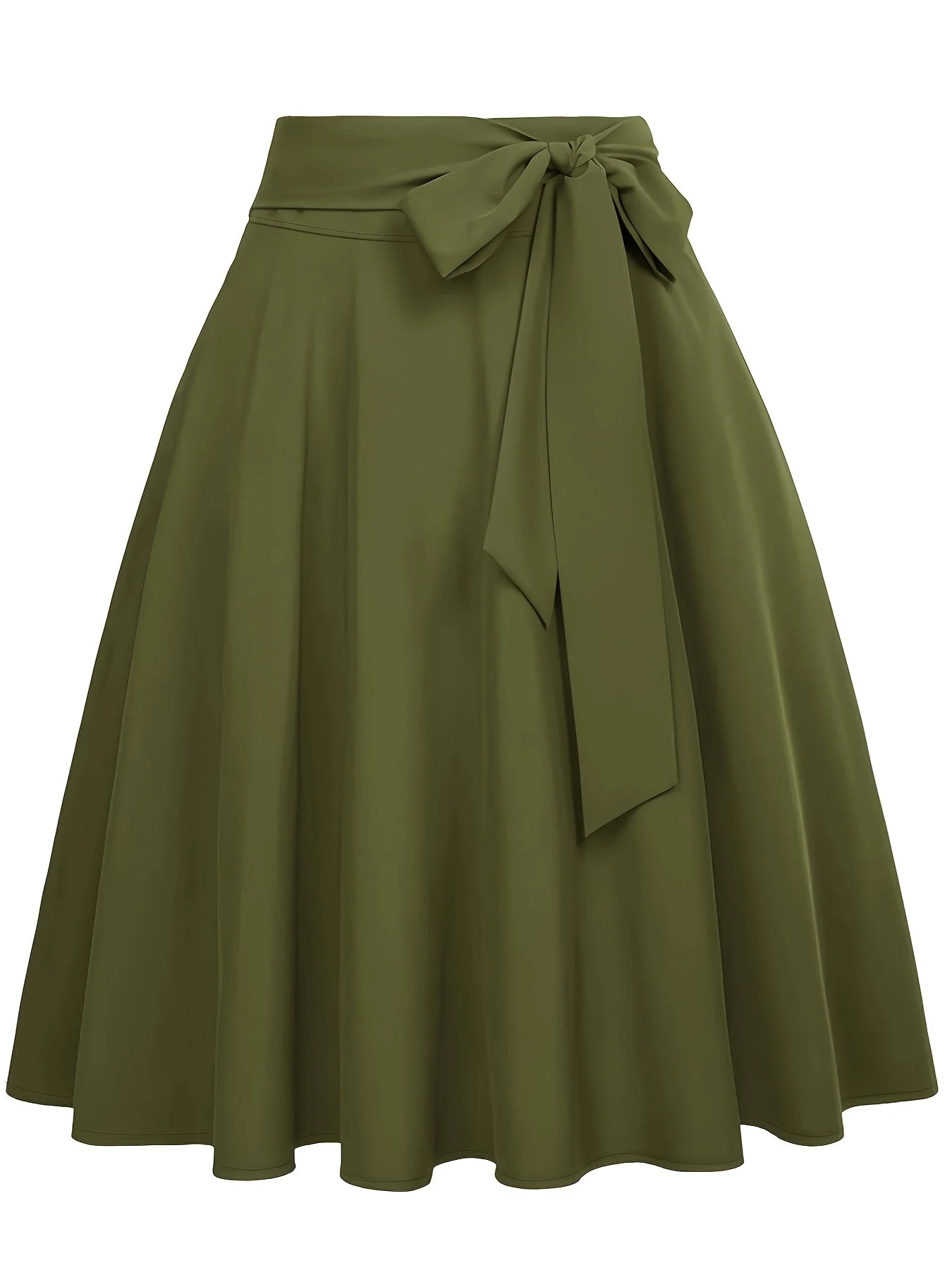 Jupe patineuse femme chic à taille haute avec ceinture nouée – Style élégant pour toutes occasions - Image 5