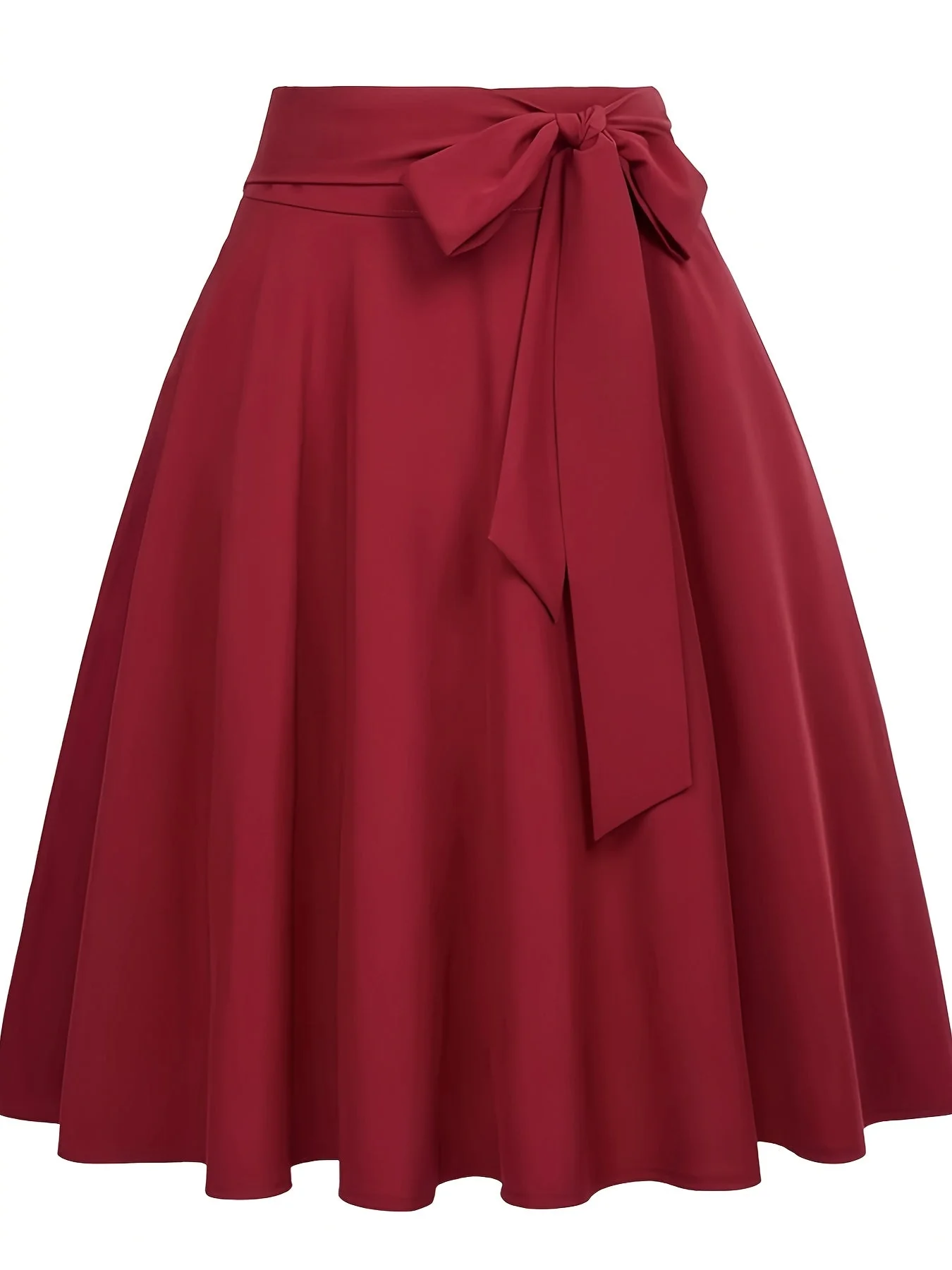 Jupe patineuse femme chic à taille haute avec ceinture nouée – Style élégant pour toutes occasions - Image 6