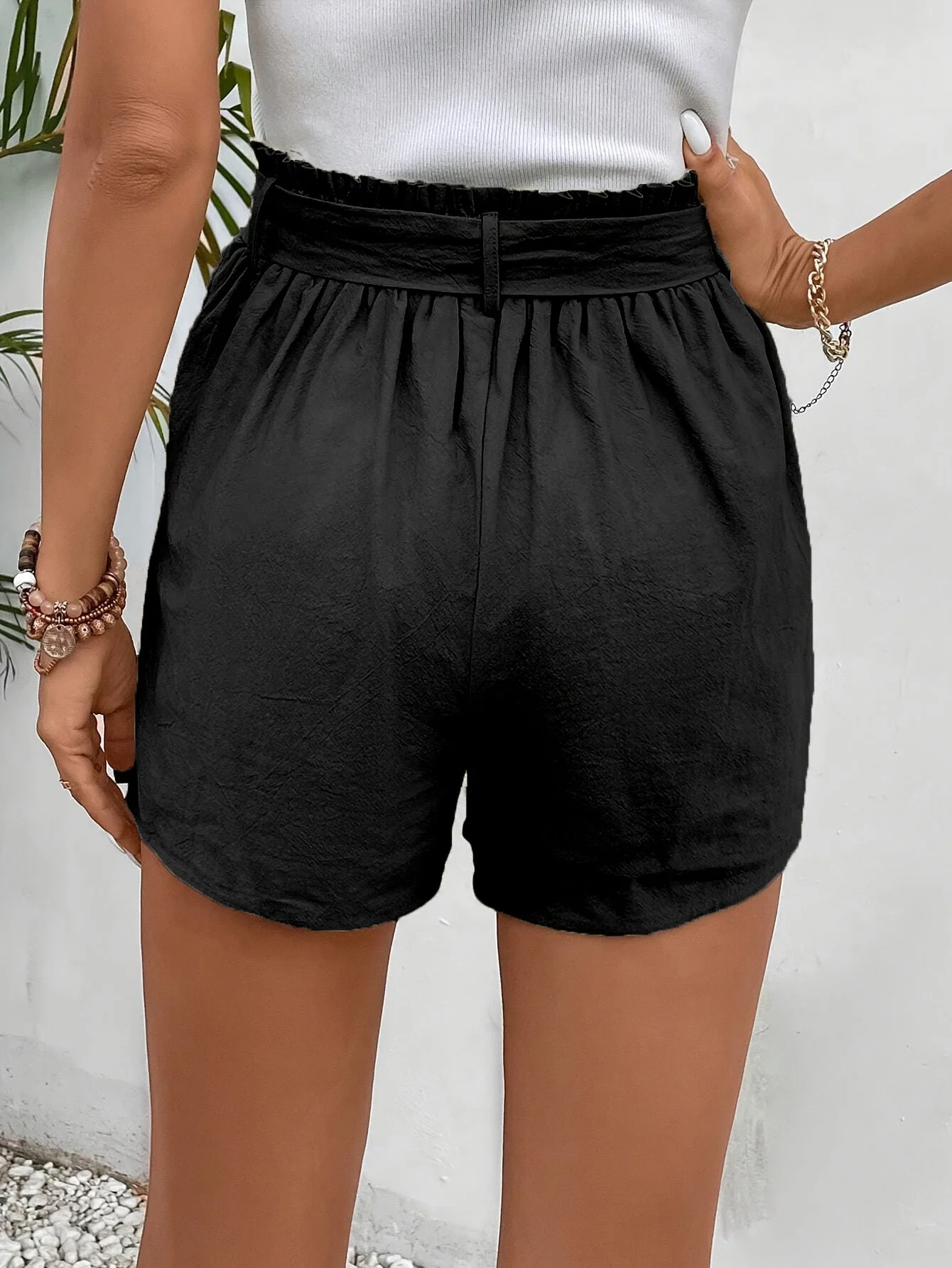Jupe portefeuille courte taille haute avec ceinture nouée pour femme - Style élégant d'été - Image 4