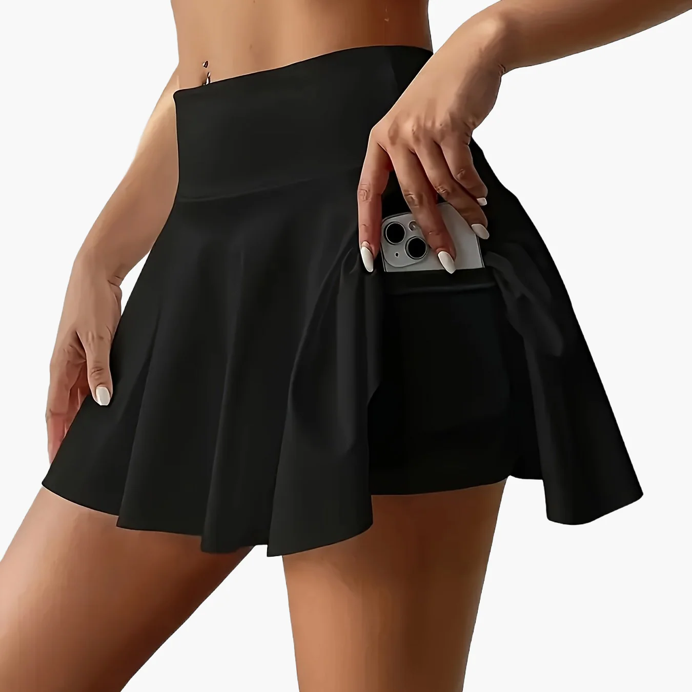 Jupe-short plissée de sport femme avec poche pratique, style décontracté, idéale pour le printemps et l'été - Image 11