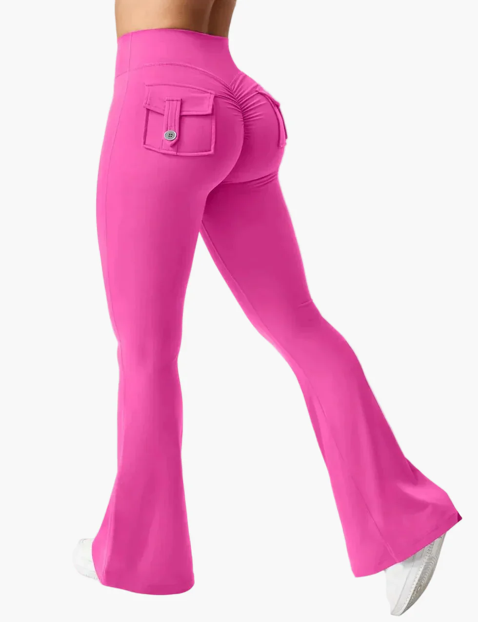 Legging cargo de fitness femme coupe évasée push-up taille haute pour sport et loisirs - Image 13