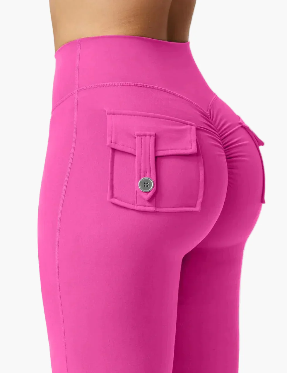 Legging cargo de fitness femme coupe évasée push-up taille haute pour sport et loisirs - Image 16