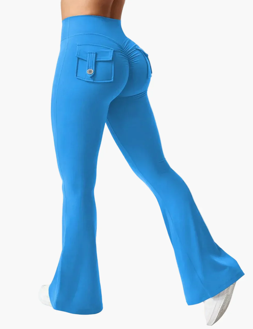 Legging cargo de fitness femme coupe évasée push-up taille haute pour sport et loisirs - Image 17
