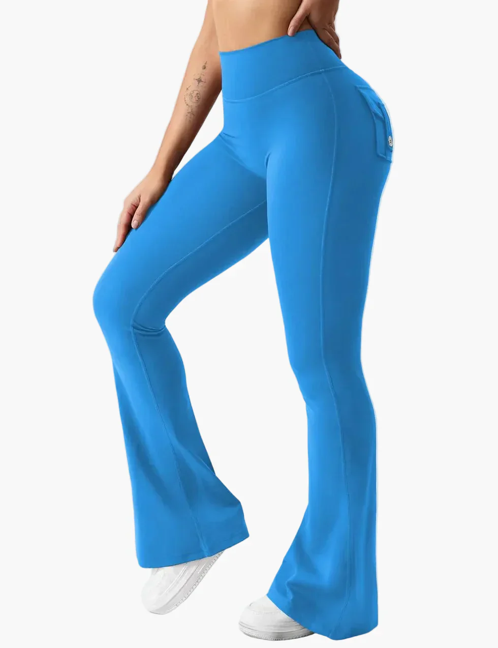 Legging cargo de fitness femme coupe évasée push-up taille haute pour sport et loisirs - Image 18