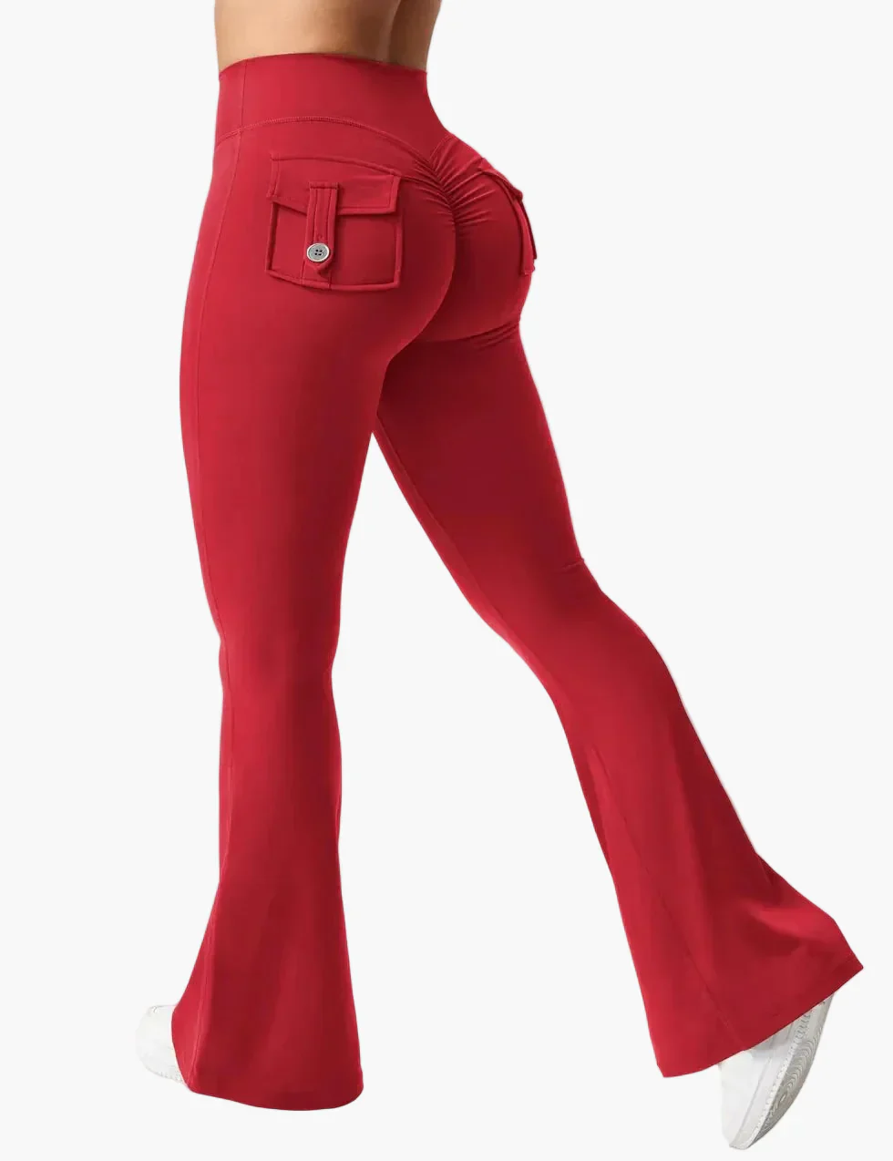 Legging cargo de fitness femme coupe évasée push-up taille haute pour sport et loisirs - Image 19