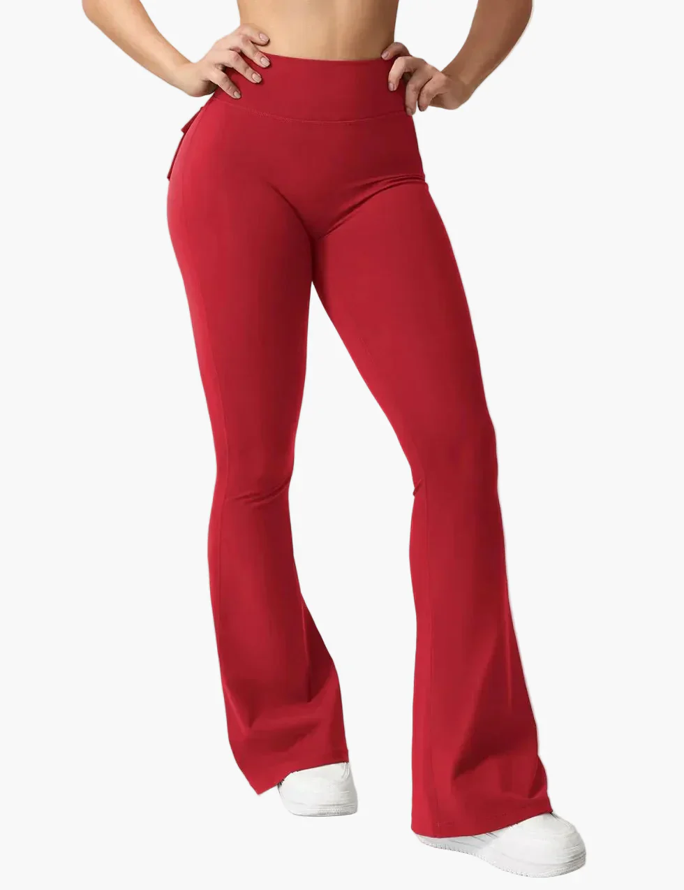 Legging cargo de fitness femme coupe évasée push-up taille haute pour sport et loisirs - Image 20