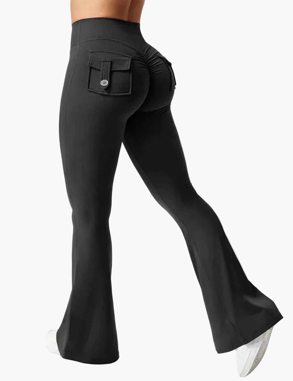 Legging cargo de fitness femme coupe évasée push-up taille haute pour sport et loisirs - Image 6