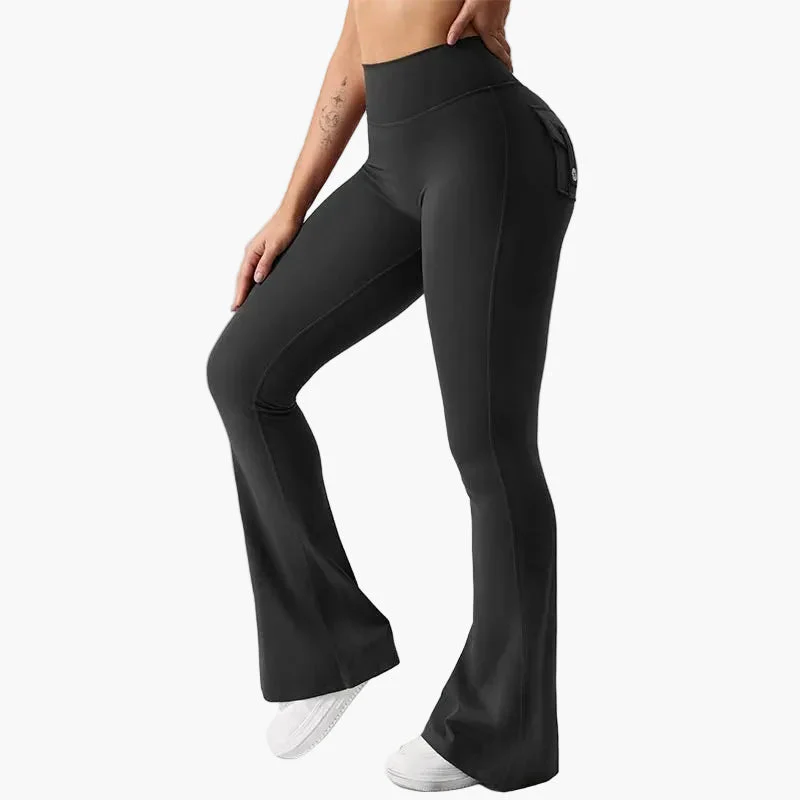 Legging cargo de fitness femme coupe évasée push-up taille haute pour sport et loisirs - Image 7