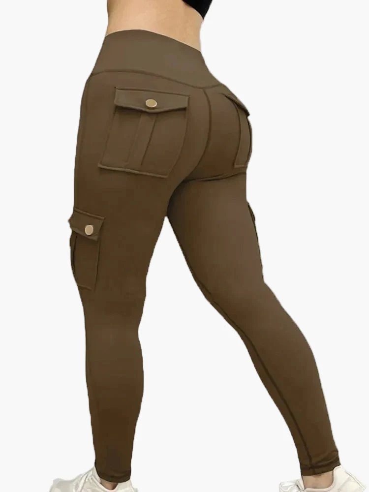 Legging cargo de sport femme taille haute style fitness avec poches – Look tendance et maintien optimal - Image 4