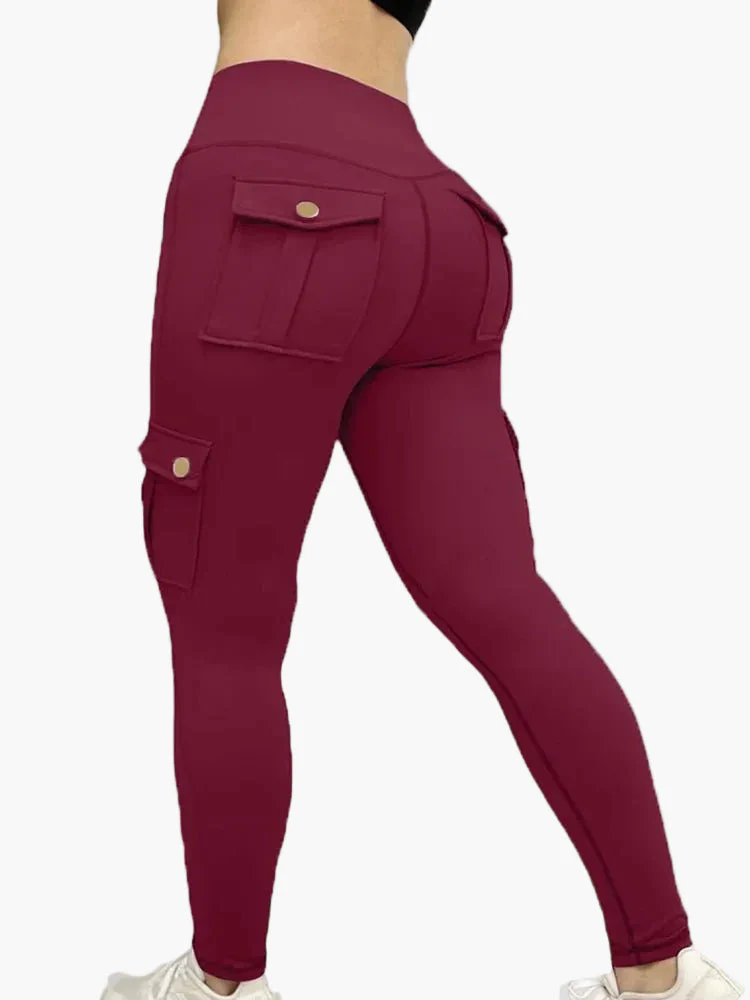 Legging cargo de sport femme taille haute style fitness avec poches – Look tendance et maintien optimal - Image 5