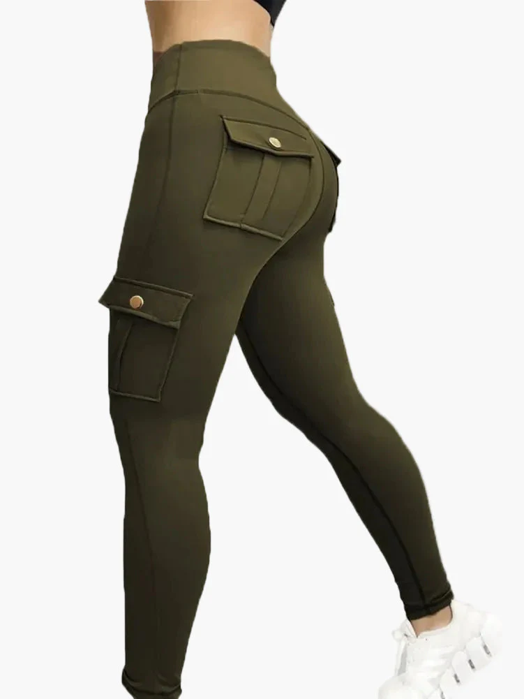Legging cargo de sport femme taille haute style fitness avec poches – Look tendance et maintien optimal - Image 6