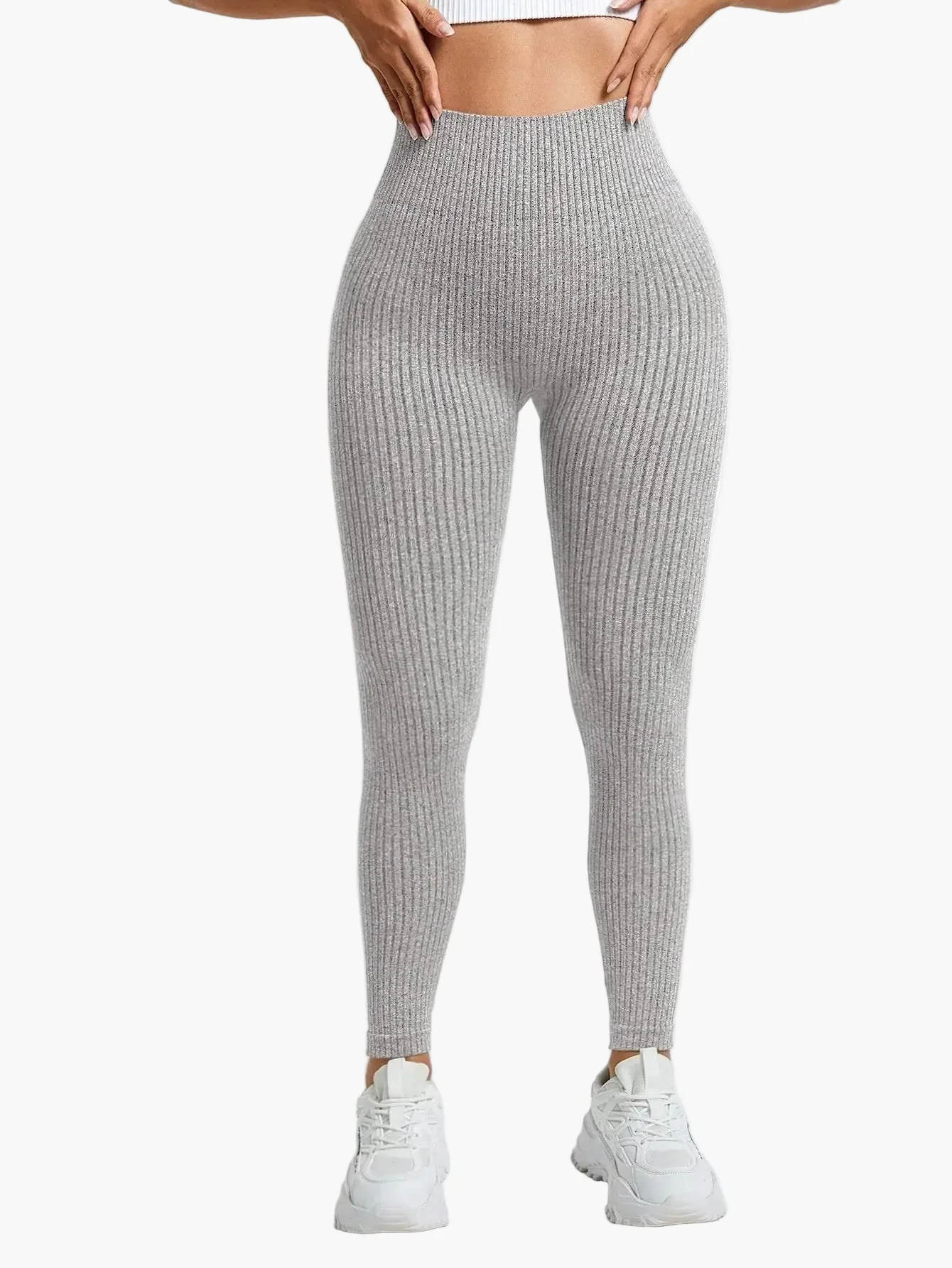 Legging Femme Taille Haute Sans Couture Style Côtelé Pour Fitness et Quotidien - Image 18