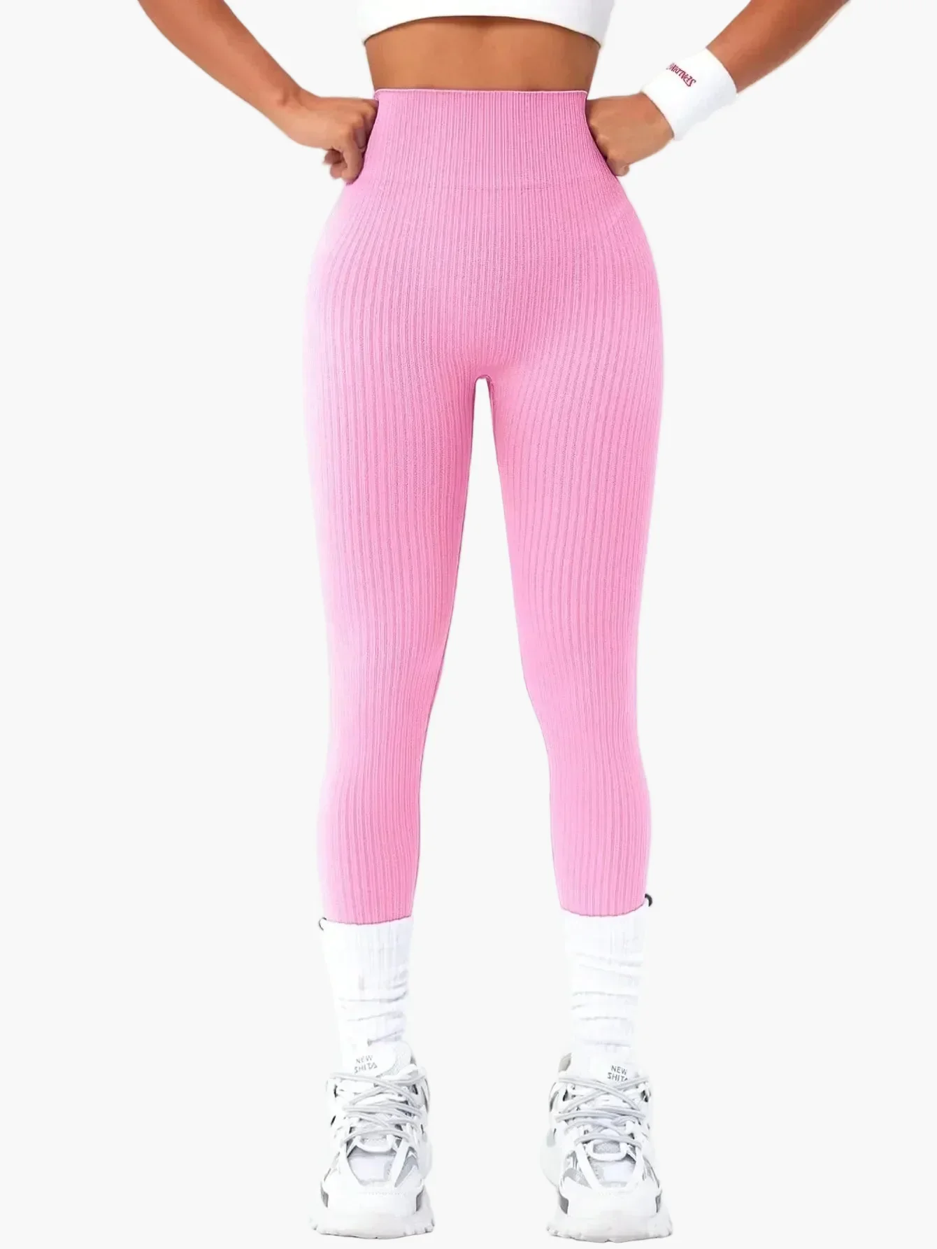 Legging Femme Taille Haute Sans Couture Style Côtelé Pour Fitness et Quotidien - Image 19