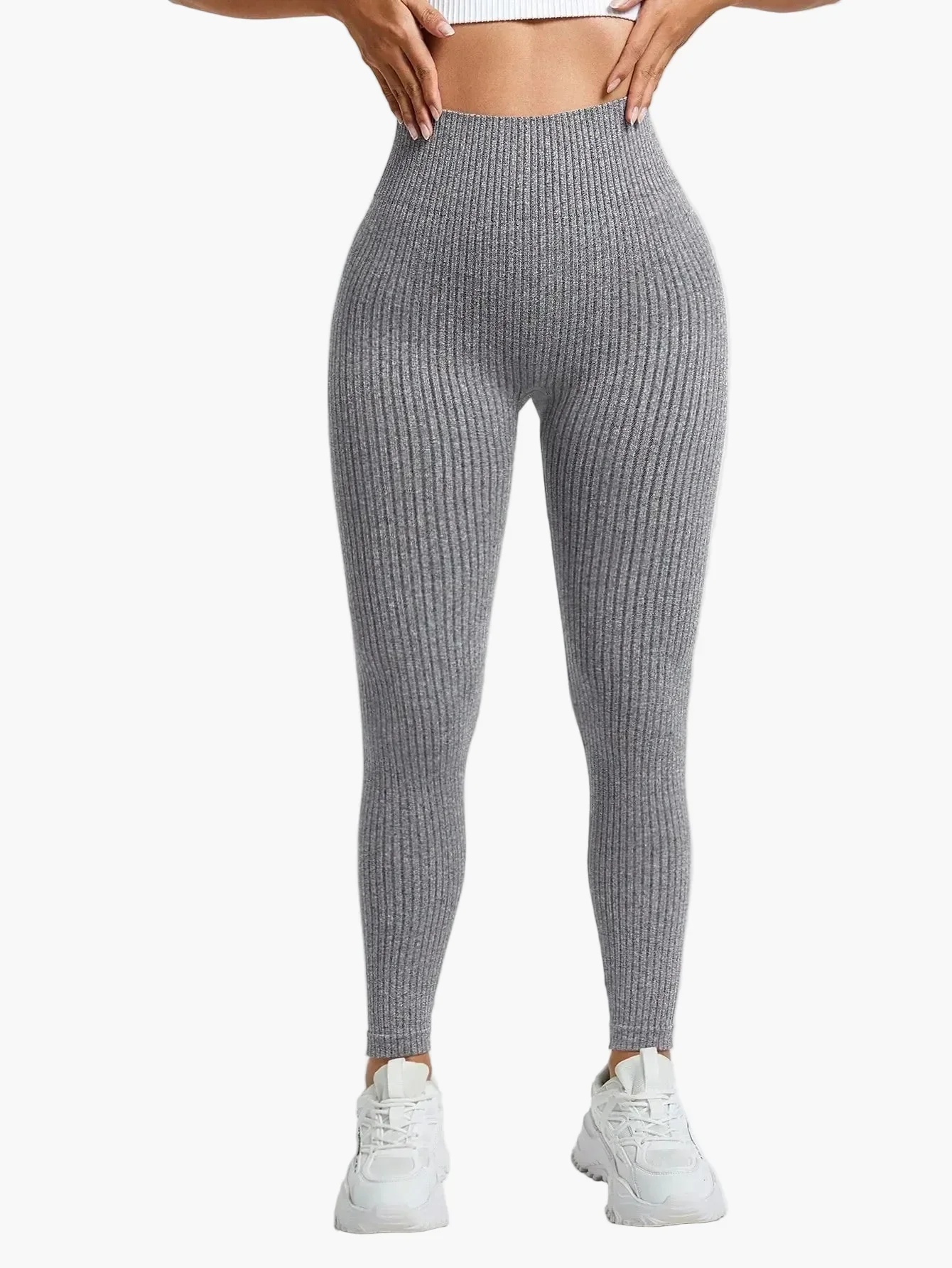 Legging Femme Taille Haute Sans Couture Style Côtelé Pour Fitness et Quotidien - Image 26