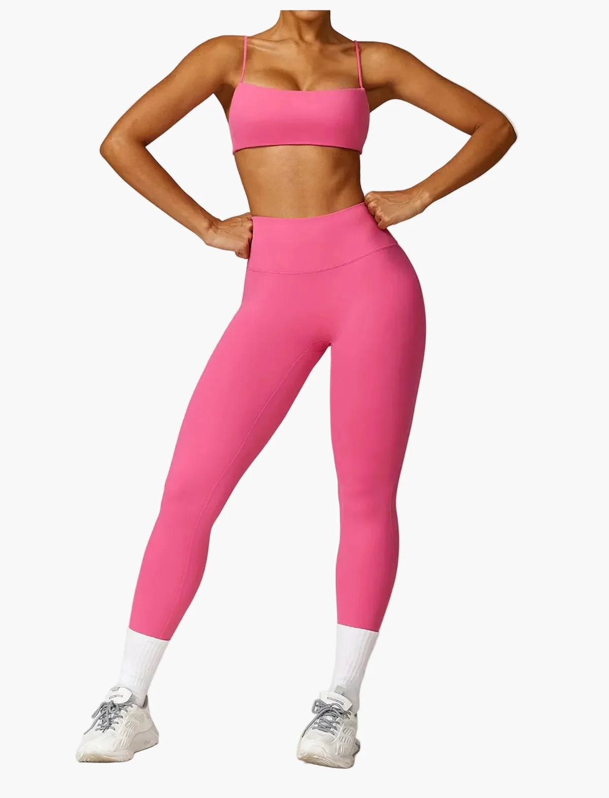 Leggings taille haute et brassière de sport femme – Ensemble fitness élégant pour entraînement et yoga - Image 14