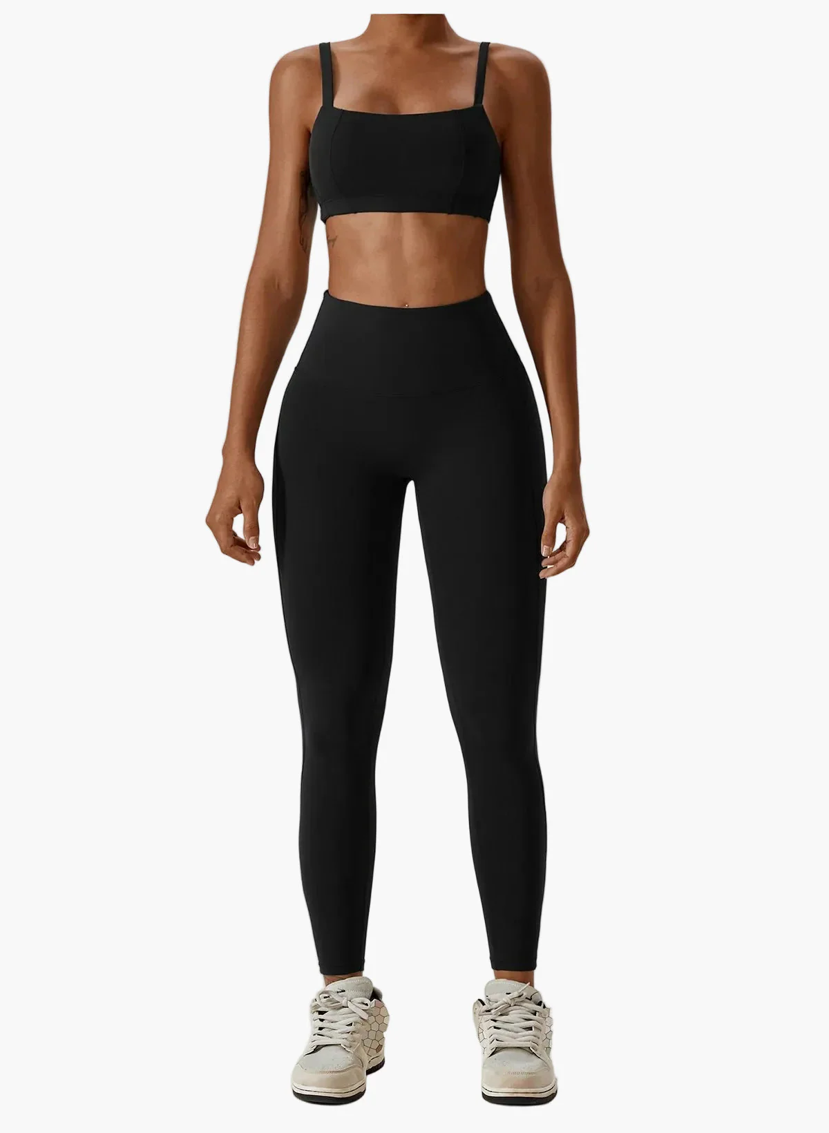 Leggings taille haute et brassière de sport femme – Ensemble fitness élégant pour entraînement et yoga - Image 19