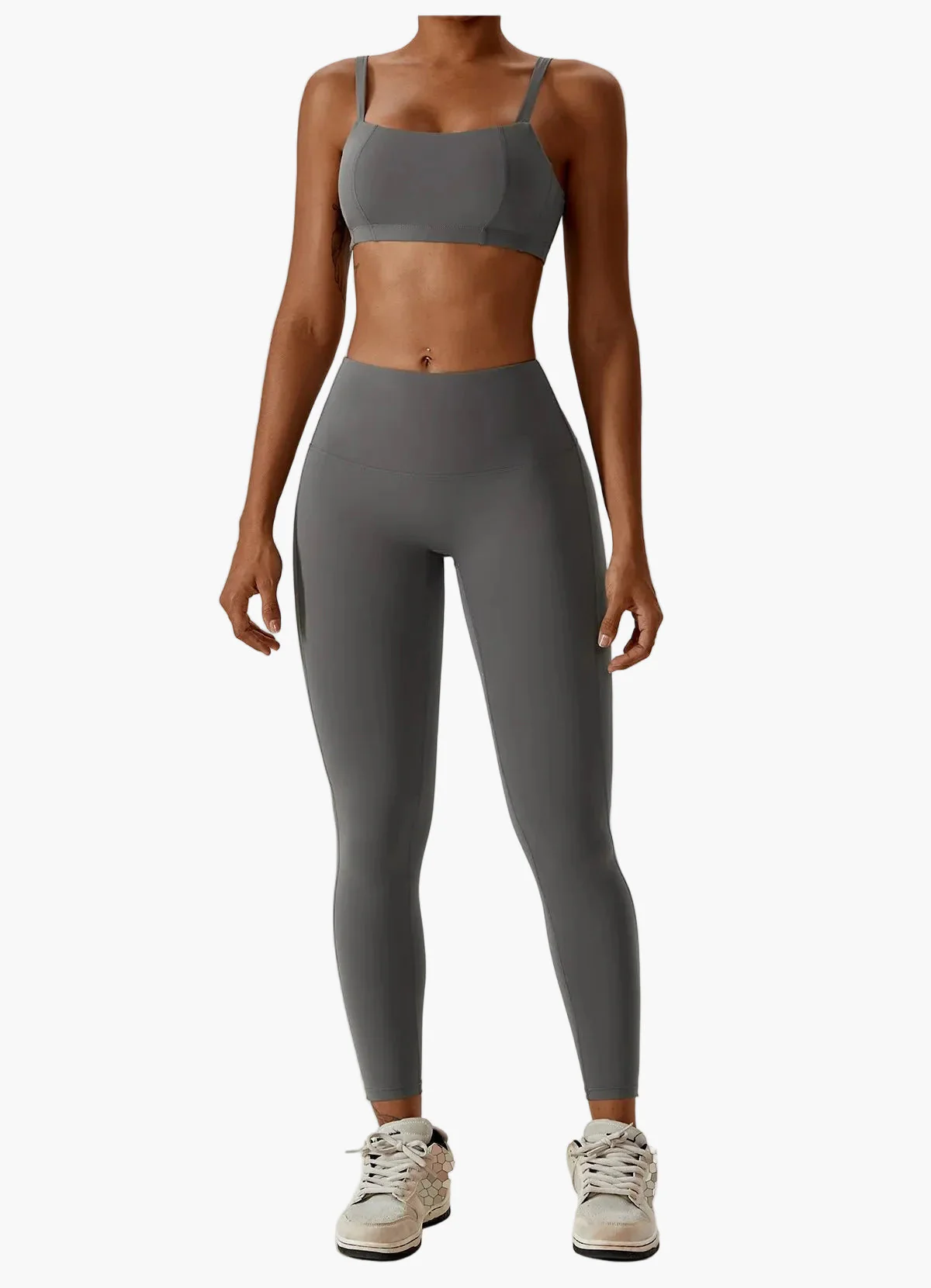 Leggings taille haute et brassière de sport femme – Ensemble fitness élégant pour entraînement et yoga - Image 7