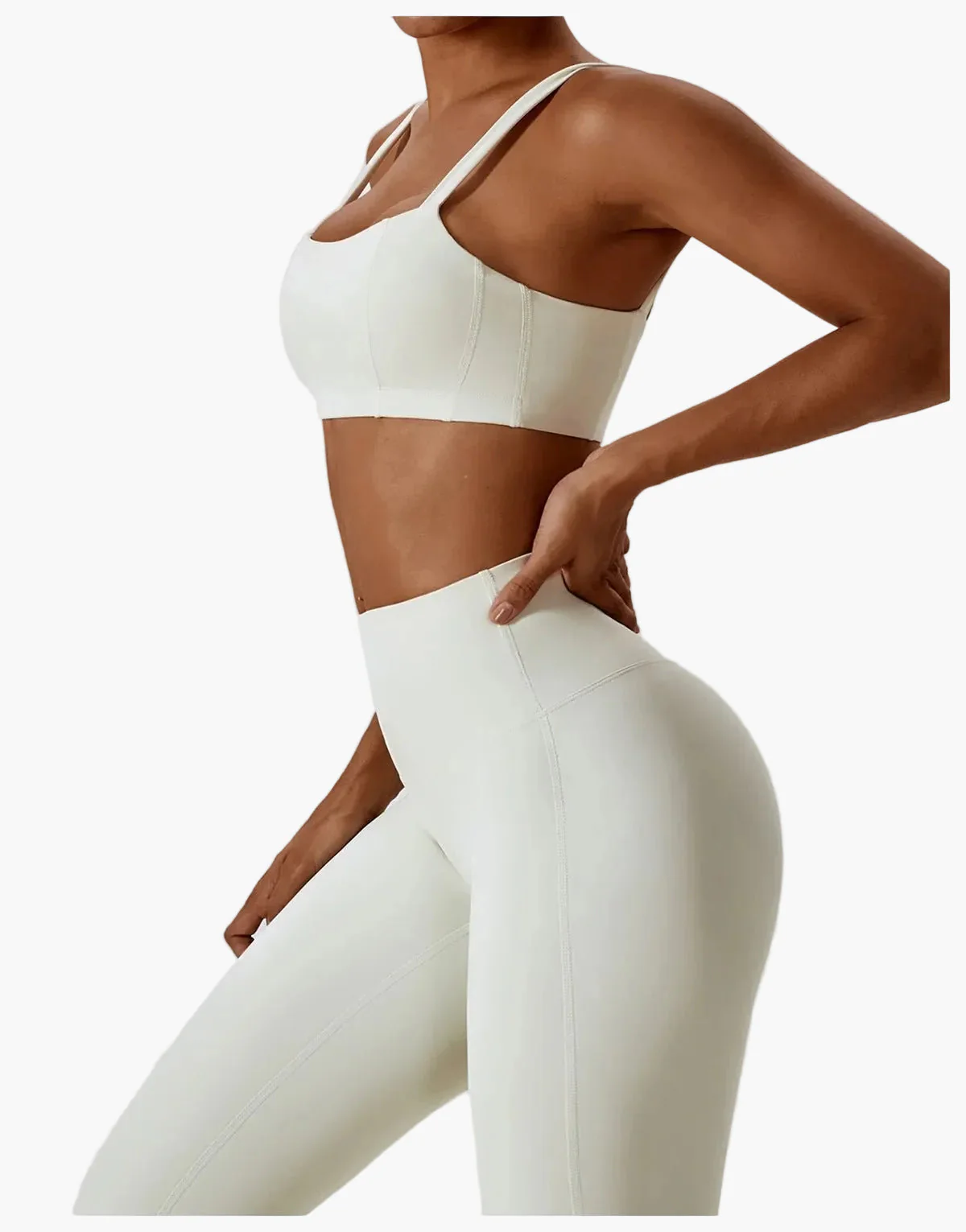Leggings taille haute et brassière de sport femme – Ensemble fitness élégant pour entraînement et yoga - Image 9