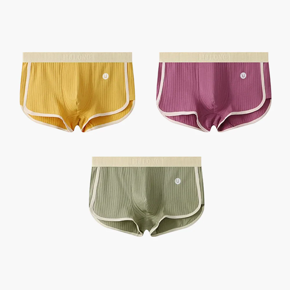 Lot de 3 boxers courts côtelés style rétro pour femme - Confort sport et quotidien - Image 3
