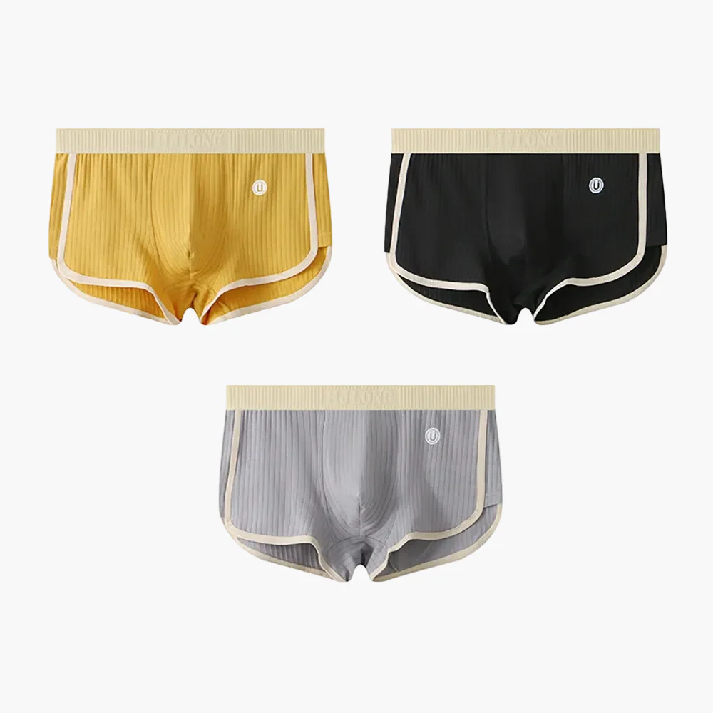 Lot de 3 boxers courts côtelés style rétro pour femme - Confort sport et quotidien - Image 4