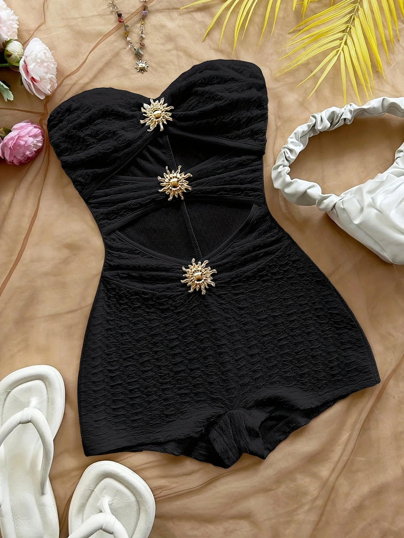 Maillot de bain rétro femme style pin-up une pièce découpe motif léopard - Image 3