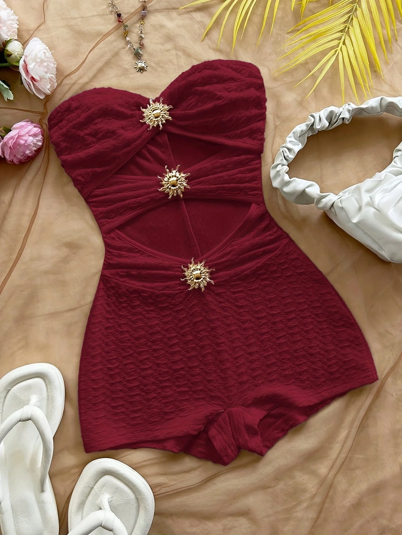 Maillot de bain rétro femme style pin-up une pièce découpe motif léopard - Image 4