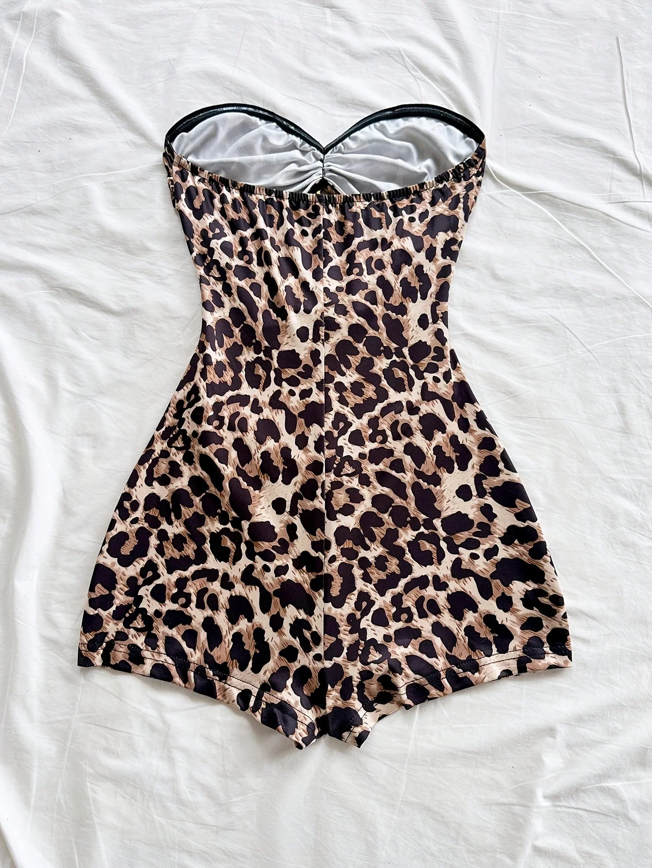 Maillot de bain rétro femme style pin-up une pièce découpe motif léopard - Image 8