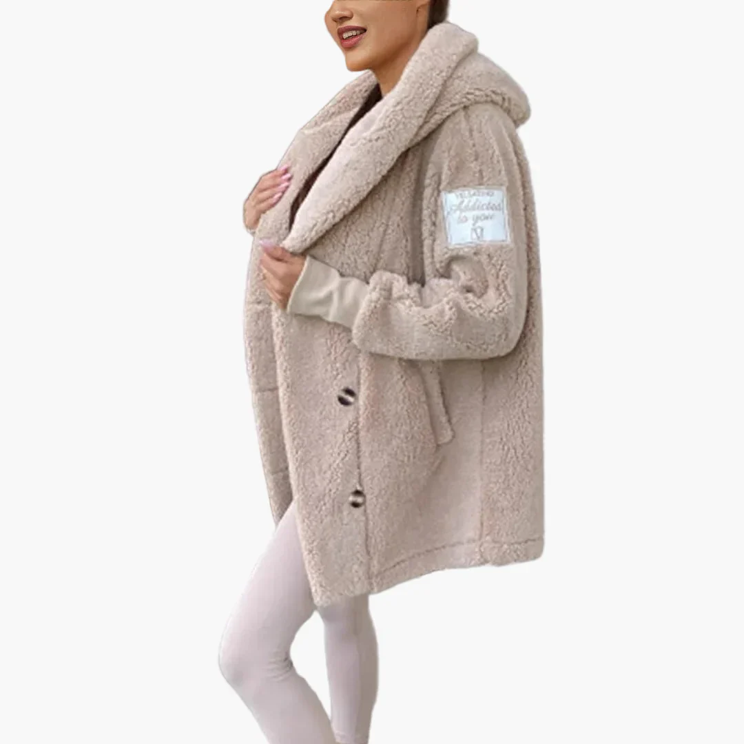 Manteau à capuche style peluche pour femme, tendance décontractée et élégante - Image 9