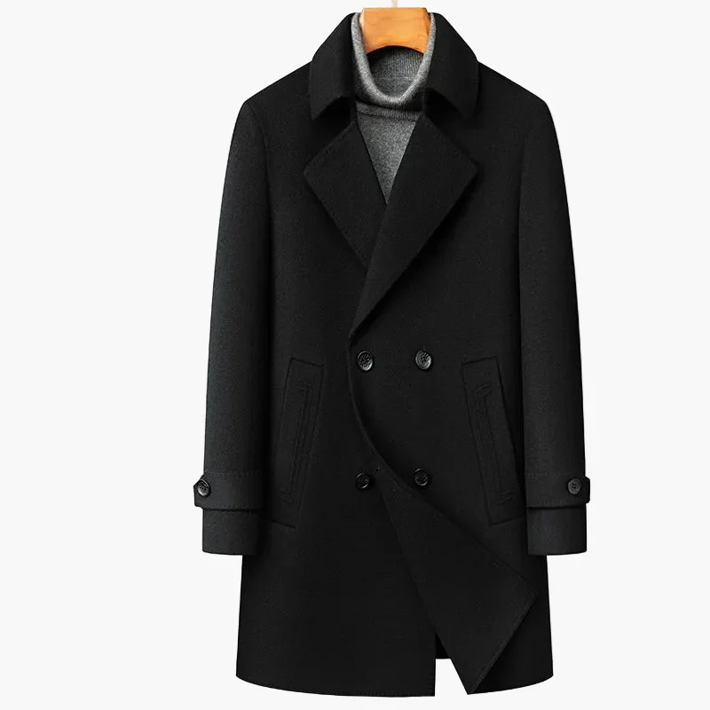 Manteau Classique à Double Boutonnage pour Homme Style Élégant d'Hiver - Image 4