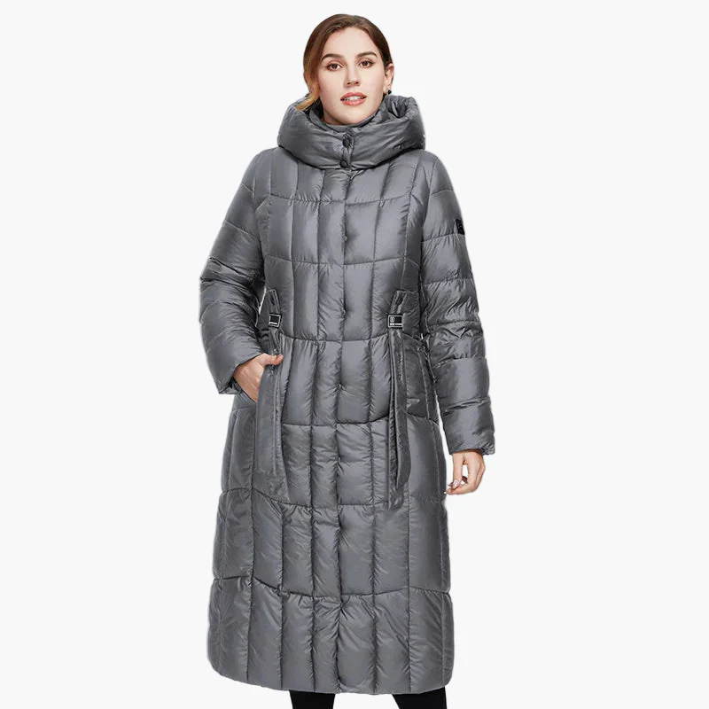 Manteau Doudoune Long Femme Grande Taille Élégant Hiver Urbain - Image 6
