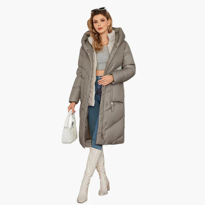 Manteau doudoune long femme style urbain élégant hiver - Image 8