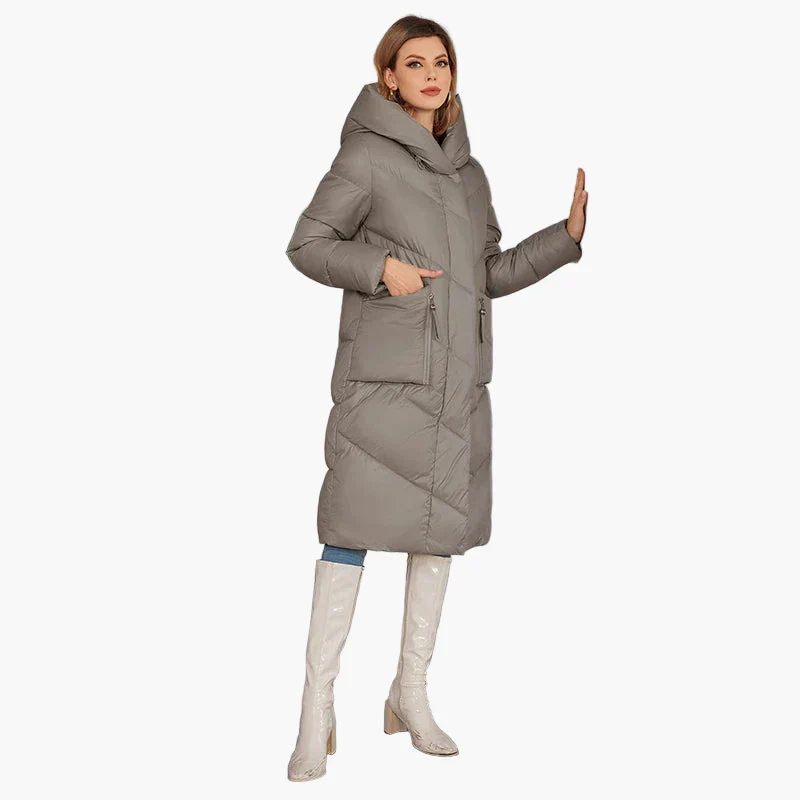Manteau doudoune long femme style urbain élégant hiver - Image 9