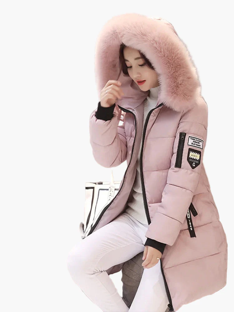 Manteau doudoune longue à capuche pour femme, style urbain chaud et tendance - Image 2
