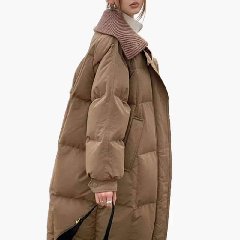 Manteau Doudoune Longue Femme Style Décontracté Urbain Hiver Chaud - Image 6