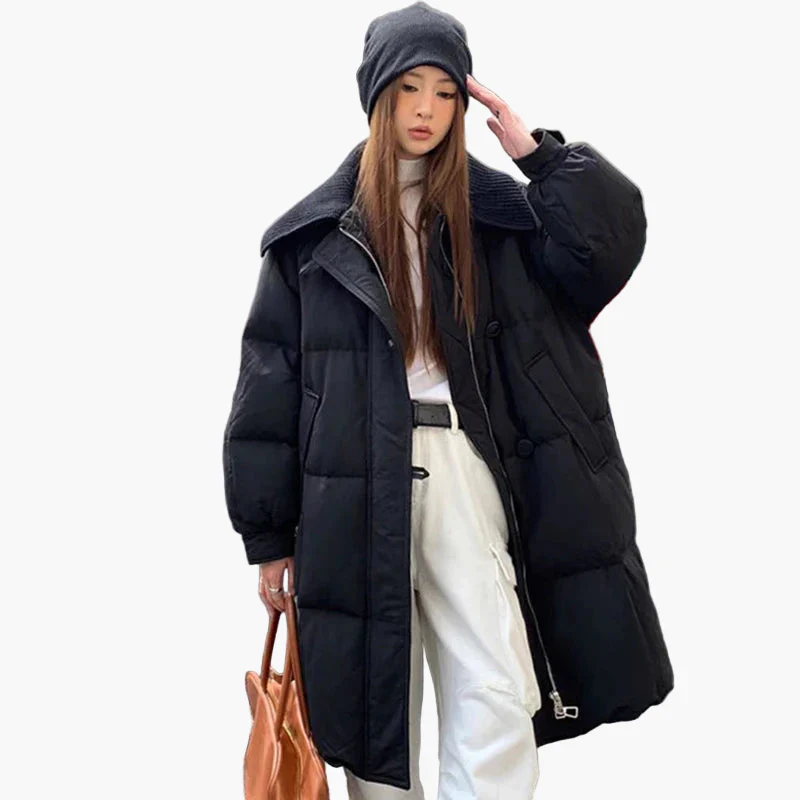 Manteau Doudoune Longue Femme Style Décontracté Urbain Hiver Chaud - Image 7