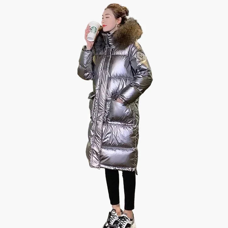 Manteau doudoune longue femme style urbain chic avec capuche à fourrure – Idéal pour l'hiver - Image 4