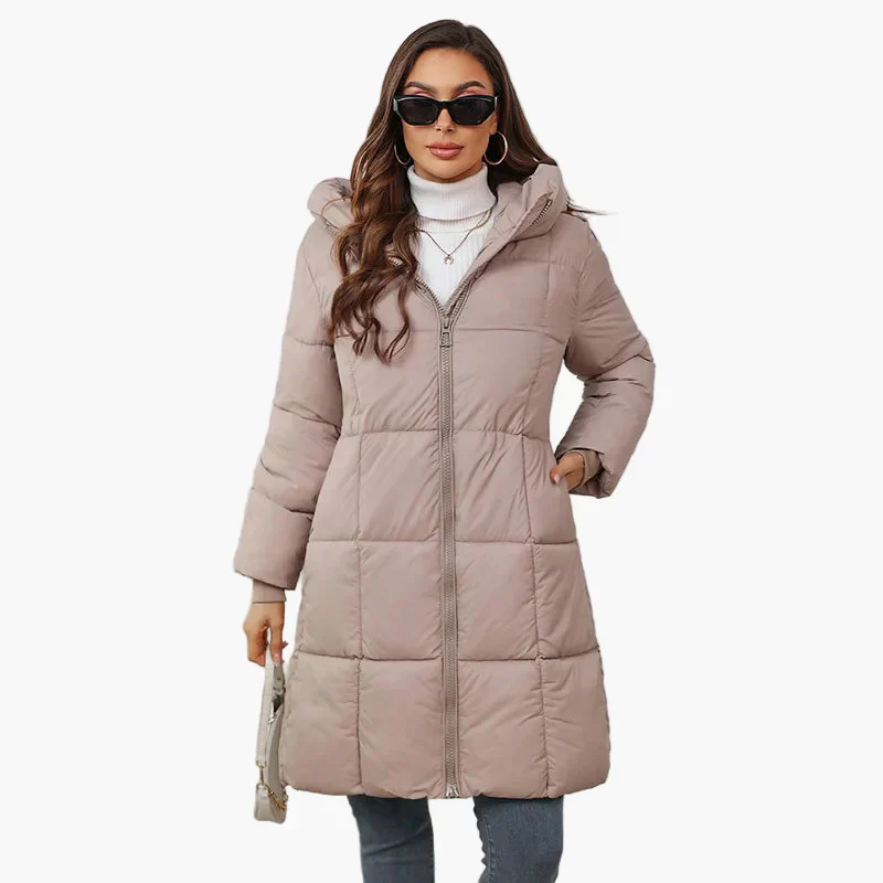 Manteau Doudoune Longue Femme Style Urbain Hiver Élégant à Capuche - Image 2