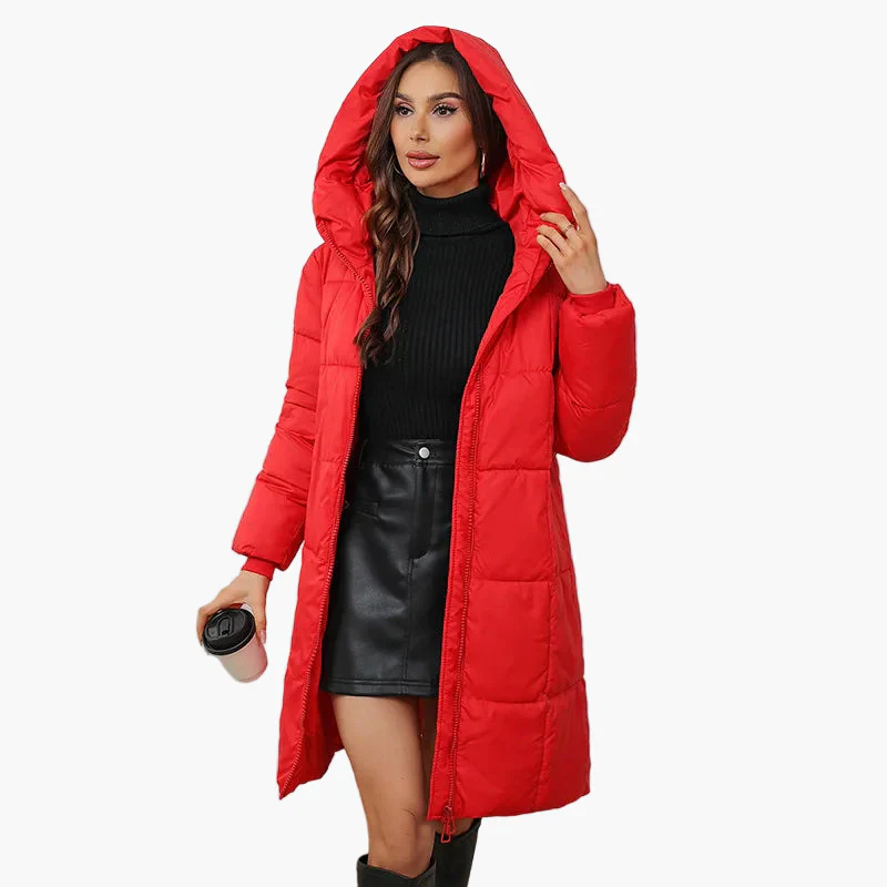 Manteau Doudoune Longue Femme Style Urbain Hiver Élégant à Capuche - Image 5
