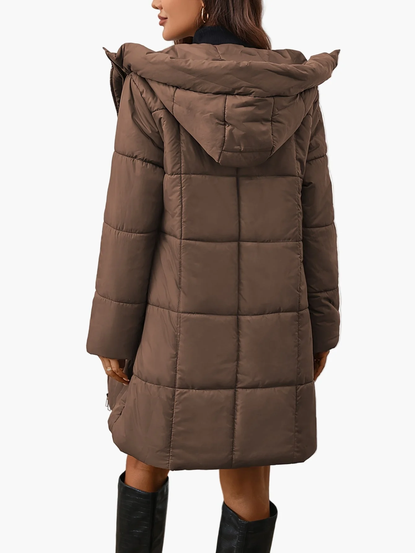 Manteau doudoune mi-longue femme style urbain pour l'hiver - Image 2