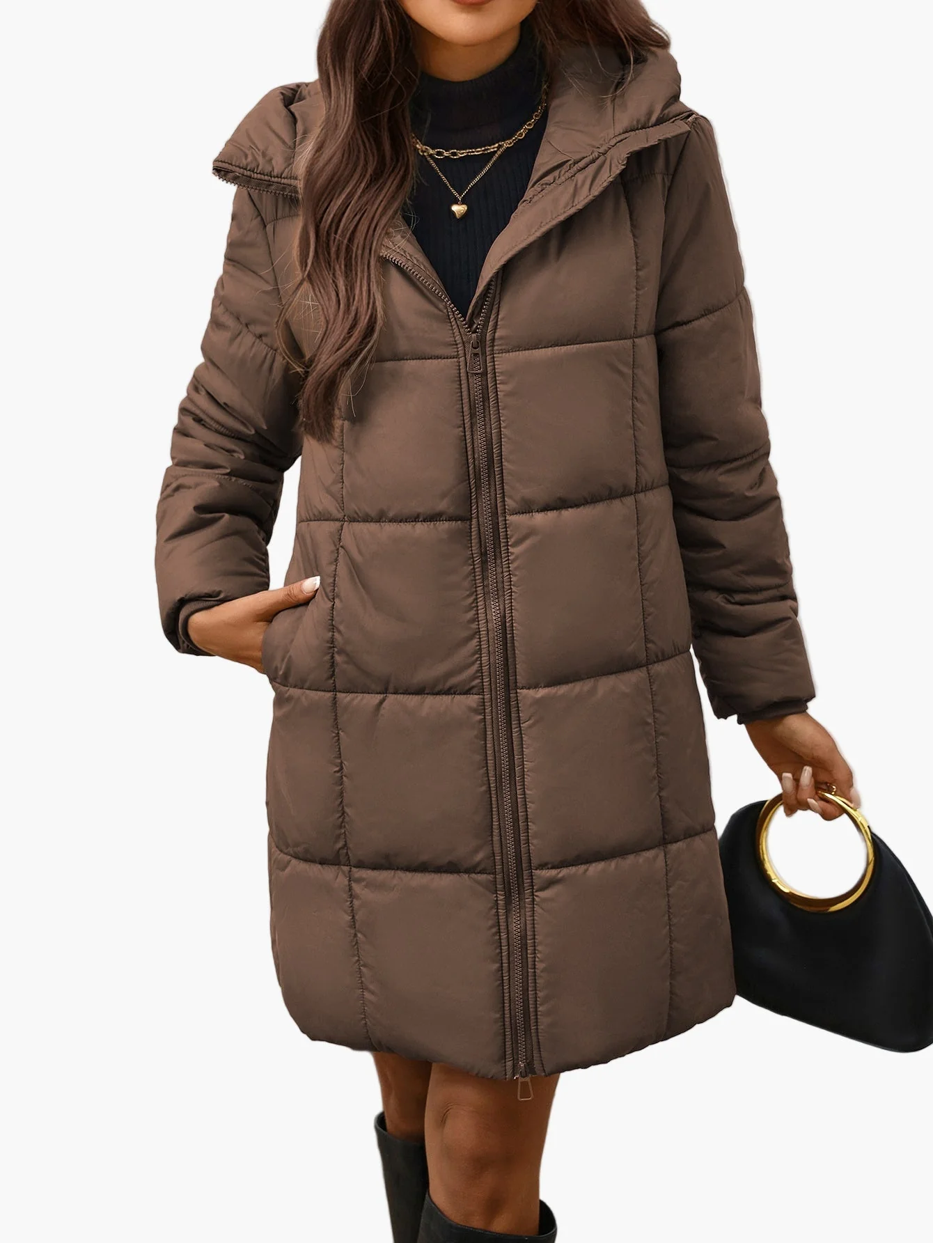 Manteau doudoune mi-longue femme style urbain pour l'hiver - Image 6