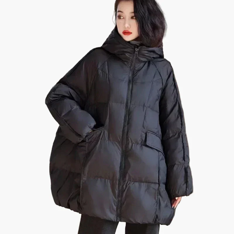 Manteau doudoune oversize à capuche pour femme, style urbain décontracté, idéal hiver - Image 2