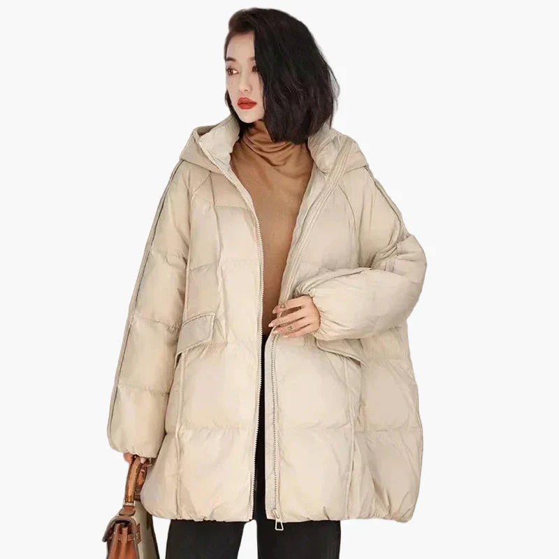 Manteau doudoune oversize à capuche pour femme, style urbain décontracté, idéal hiver - Image 5