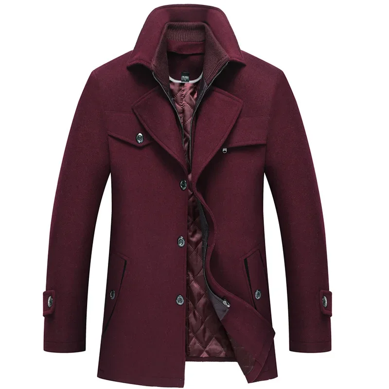Manteau élégant à double col pour homme – Style urbain et raffiné pour l’hiver - Image 2